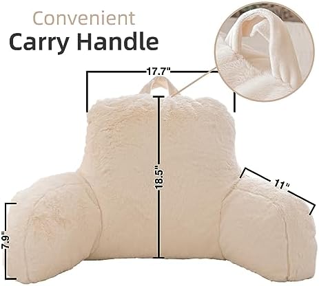 A Nice Night Ivory Reading Pillow, 18.5" Bed Wedge Pillows - Image 3
