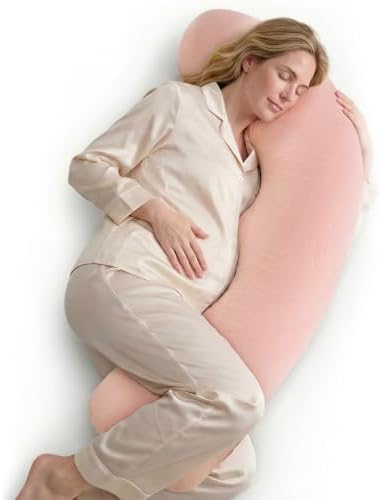 Momcozy J Shaped Pregnancy Pillow, Maternity Body Pillow by Momcozy