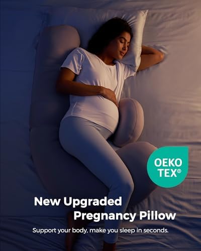 Momcozy Original F Shaped Cooling Pregnancy Pillow, Adjustable Wedge Pillow - Image 2