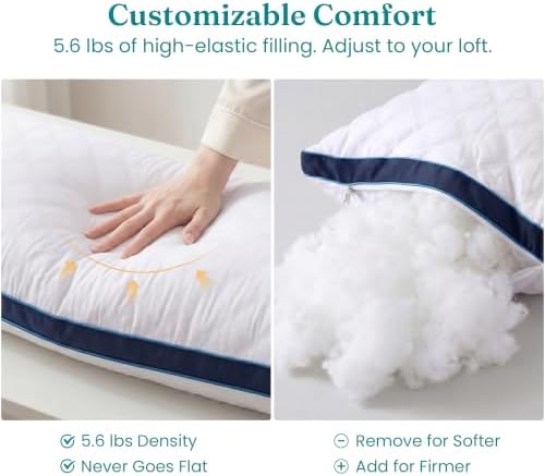 Oubonun Full Body Pillow for Side Sleeper, Adjustable Firm Long Bed Pillow - Image 4