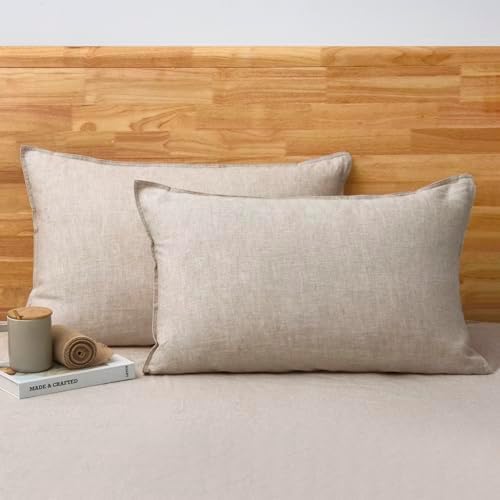 CHUFFED 100% French Linen Pillowcases Standard Size Set of 2 Linen Pillow Cases by Chuffed