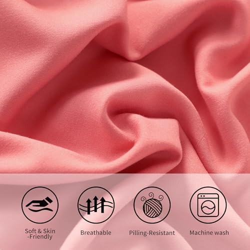 King Pillow Cases, 2 Pack, 20x36 in, Microfiber, Coral Pink - Image 5