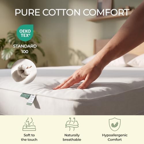 100% Cotton Waterproof Mattress Encasement, Bed Bug & Dust Mite Proof Cover - Image 4