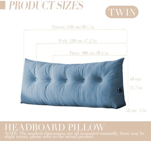 Wedge Headboard Pillow Twin XL, College Dorm Essentials Bed Reading - Image 5