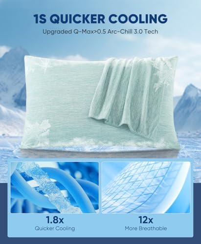 LUXEAR Cooling Pillow Cases for Hot Sleepers, Queen Size - Image 2