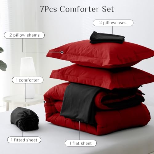 JOLLYVOGUE Queen Comforter Set, Ultra-Soft Bed in a Bag Queen Size 7 Pieces - Image 5