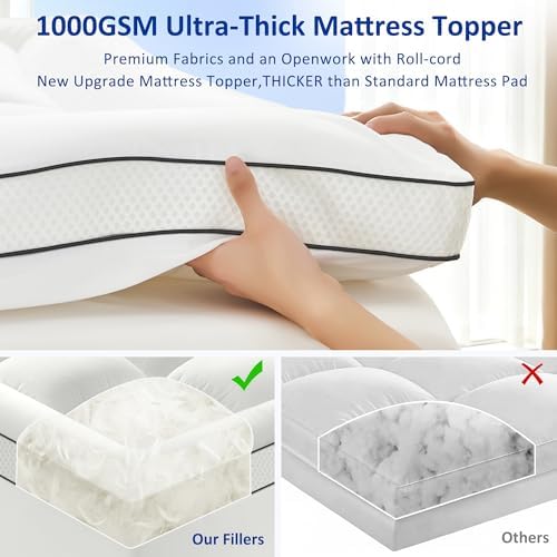 Queen Mattress Topper, Extra Thick Pillow Top Mattress Pad - Image 6