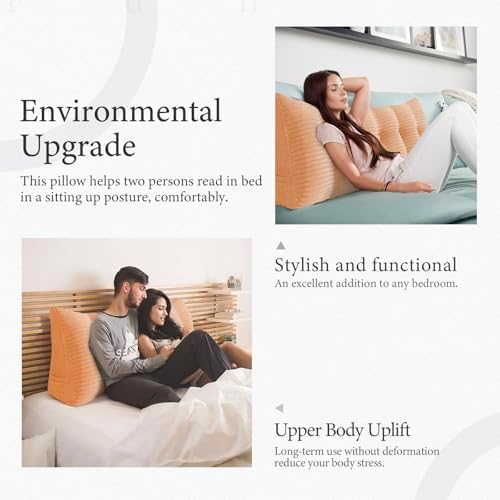 Headboard Pillow Queen, Bed Wedge Pillow Headboard Headrest - Image 5