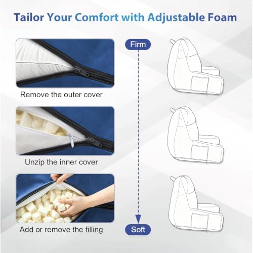 IPYNBAP Back Pillow for Bed Sitting up, Reading Pillow, 20 Inch - Image 4