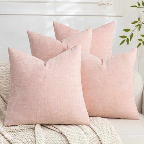 Set of 4 Soft Textured Decorative Throw Pillow Covers 20x20 Inch Cozy Farmhouse by Cozoomy