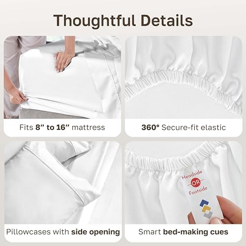 California Design Den Soft 100% Cotton Sateen King Size Bed Sheets - Image 5