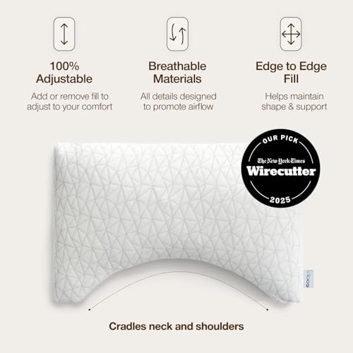 Coop Home Goods Original Crescent Adjustable Pillow, Queen Bed Pillows - Image 5