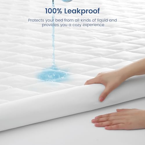 Cozy Bliss Cooling Mattress Pad Full, Waterproof Mattress Topper - Image 3