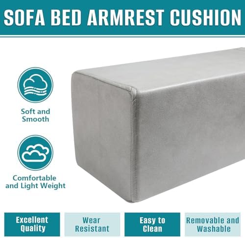 2 Pack Couch Arm Rest Pillow, High Density Foam Armrest Cushion, Removable & - Image 5