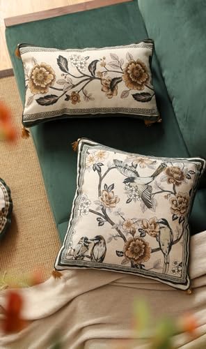 ISAENNE Vintage Elegant Linen Rectangle Throw Pillow Cover - Image 7