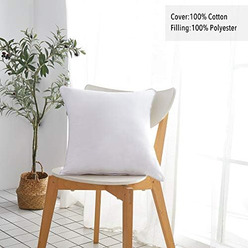 Oubonun 16 x 16 Throw Pillow Inserts Set of 2-100% Cotton Cover - Image 2