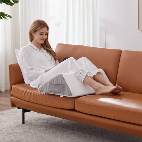 Bedluxe Knee Pillow for Back Sleeping, Leg Pillow Knee Wedge Pillow, Memory - Image 5