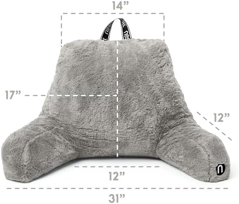 Nestl Fur Reading Pillow with Shredded Memory Foam, Stylish Back Pillow - Image 3