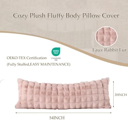 20"x54"Luxury Shaggy Faux Fur Body Pillow Cover, Bubble Fluffy Plush Bed Body - Image 2