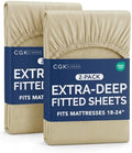 CGK Linens 2 Pack Extra Deep King Fitted Sheets by CGKUnlimited