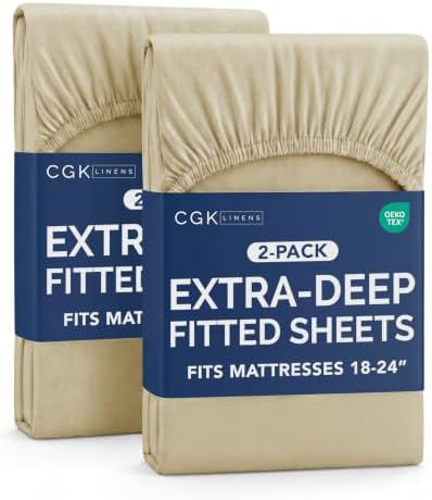 CGK Linens 2 Pack Extra Deep Full Fitted Sheets by CGKUnlimited