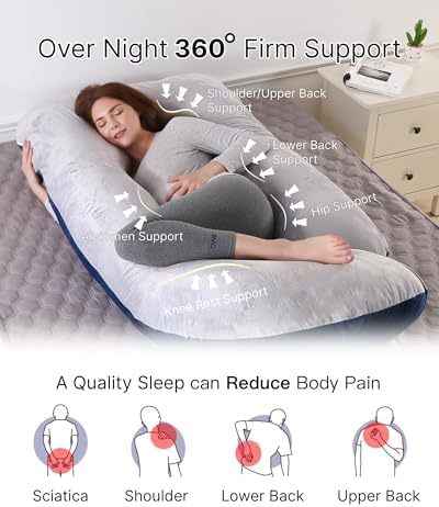 ALLOPERA Pregnancy Pillow, Full Body Maternity Pillow 57 inch, - Image 2