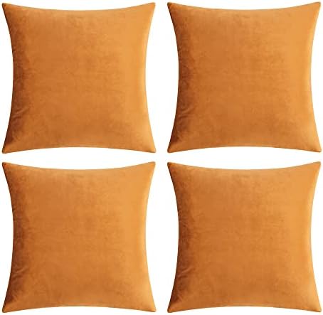 GIGIZAZA Decorative Throw Pillow Covers 16 x 16, Cinnamon Orange Soft Pillow by GIGIZAZAFocusingonhomedecoration