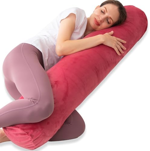 1 MIDDLE ONE Bolster Pillow for Bed, Long Round Body Pillow for Adults by 1MIDDLEONE