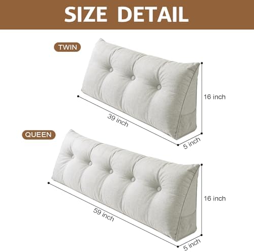 Headboard Pillow Queen Size, Triangle Wedge Pillow - Image 2