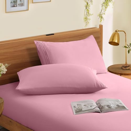 Horbaunal Microfiber Pillowcases Standard Size, Dusty Pink, 2 Pack - Image 3