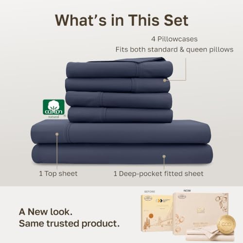 California Design Den Soft 100% Cotton Sateen Queen Sheet Set - Image 3