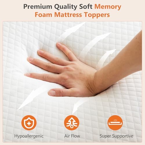DUMOS 3 Inch Gel Memory Foam Mattress Topper Queen Size - Image 5