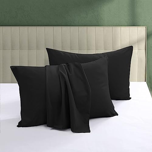 100% Egyptian Cotton Pillow Protectors Set of 2 King Size by ShunjieHome