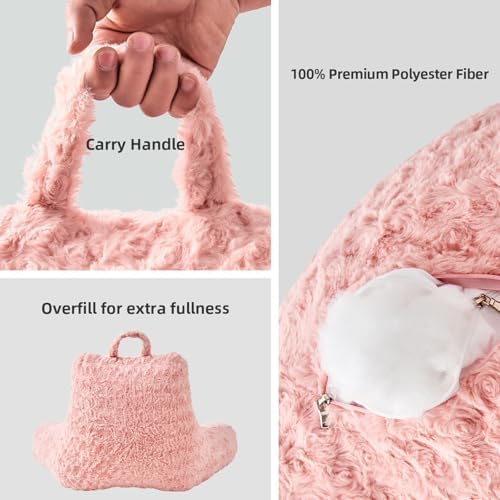 Reading Pillow, Rose Velvet Back Pillow - Image 5