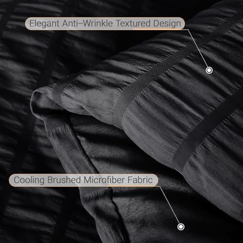 MUXHOMO 7 Pieces Oversized King Comforter Set, Seersucker Bed in a Bag - Image 6