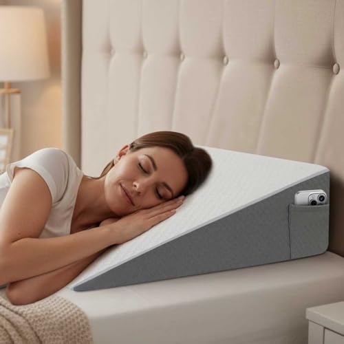 Bed Wedge Pillow for Sleeping & Resting, 8 inch Incline Pillow Wedge for Adults by Unknown
