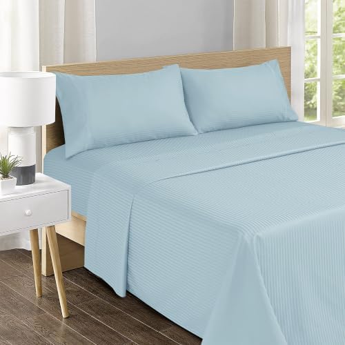 Feather & Stitch 100% Cotton Sateen 500 TC Twin Size Bed Sheet Set - Image 2