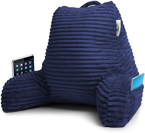 Nestl Reading Pillow with Shredded Memory Foam, Luxe Cut Plush Back Pillow by Nestl