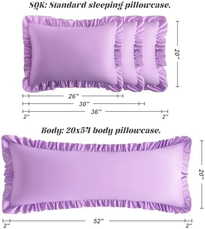 BEDSUM King Ruffled Pillow Shams - Image 3