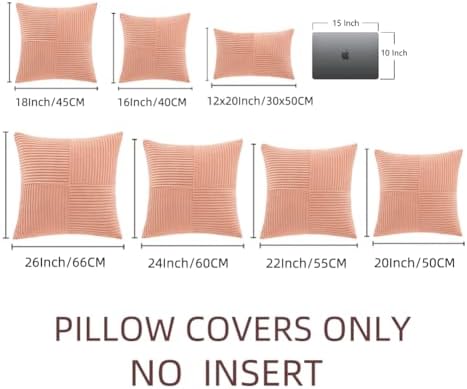 Fancy Homi 2 Packs Coral Euro Decorative Throw Pillow Covers 26x26 Inch - Image 6