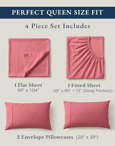 LANE LINEN Queen Sheets 100% Organic Cotton Percale Cooling - Image 4