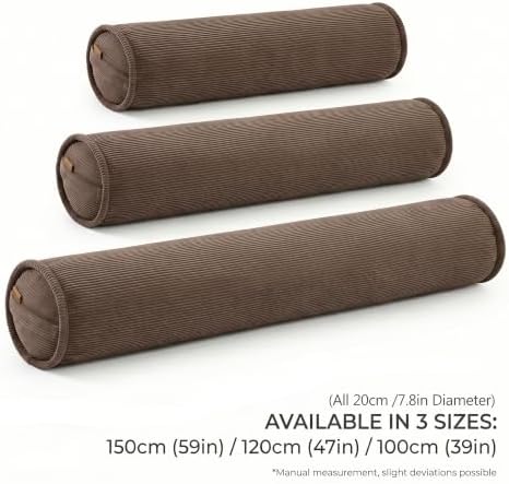 Corduroy Body Pillow for Side Sleepers, Full Body Support Cylinder Bolster - Image 2