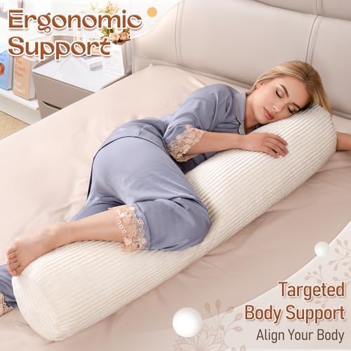 1 MIDDLE ONE Body Pillow for Adults, Long Bolster Pillow for Bed, Decorative - Image 4
