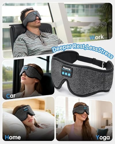 2 Pack Sleep Headphones & Sleep Mask Set, Sleep Headband Headphones - Image 4