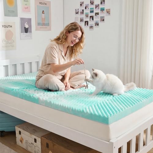 SINWEEK Mattress Topper 5-Zone Memory Foam Mattress Topper Pressure Relieve - Image 3