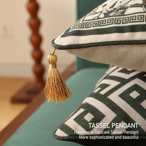 ISAENNE Vintage Linen Square Throw Pillow Cover - Image 5