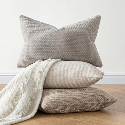 MIULEE Decorative Couch Throw Pillow Covers 22x22 Inch Light Khaki 2 Pack - Image 4