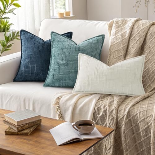 decorUhome Chenille Decorative Throw Pillow Covers 26x26 Set of 2 - Image 5