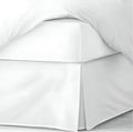 Pleated Bed Skirt King Size, 18" Drop with Platform Design for Secure Fit, Split Corners, Wrinkle-Resistant Microfiber for Modern Stylish Look, Tailored Bedding for Hotel Luxury - White