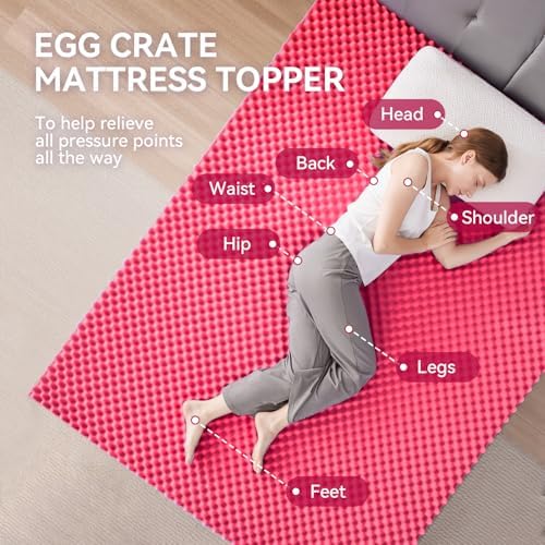 SINWEEK 3 Inch Egg Crate Memory Foam Mattress Topper Twin XL, Twin Extra Long - Image 2